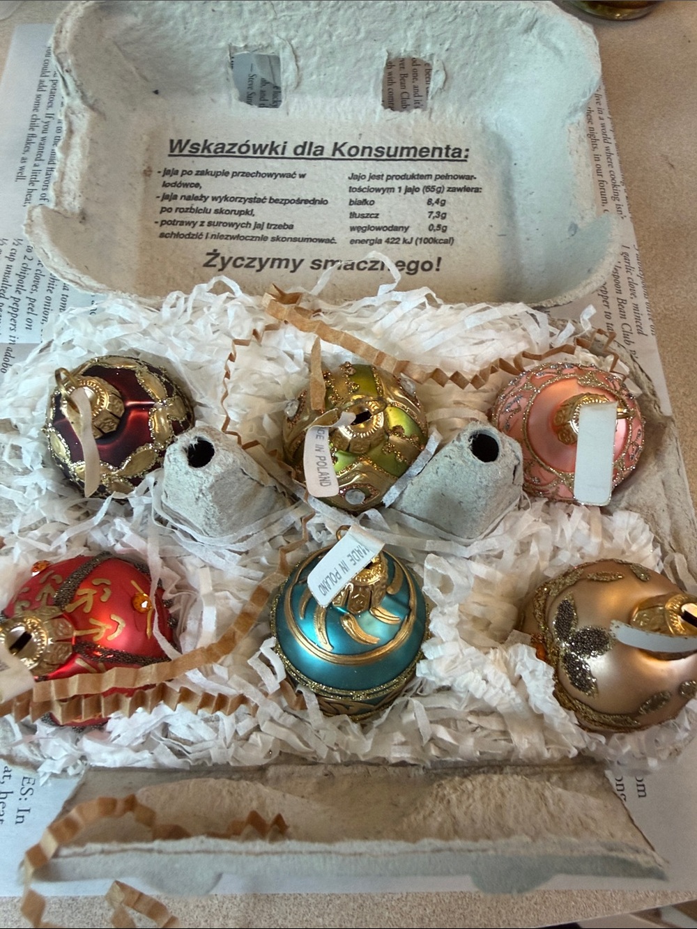 Hand-Painted Holiday Glass Ornaments Set - Multicolor